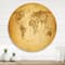 Designart - Ancient Map of The World X - Vintage Metal Circle Wall Art